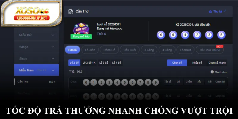 Tốc độ trả thưởng nhanh chóng vượt trội